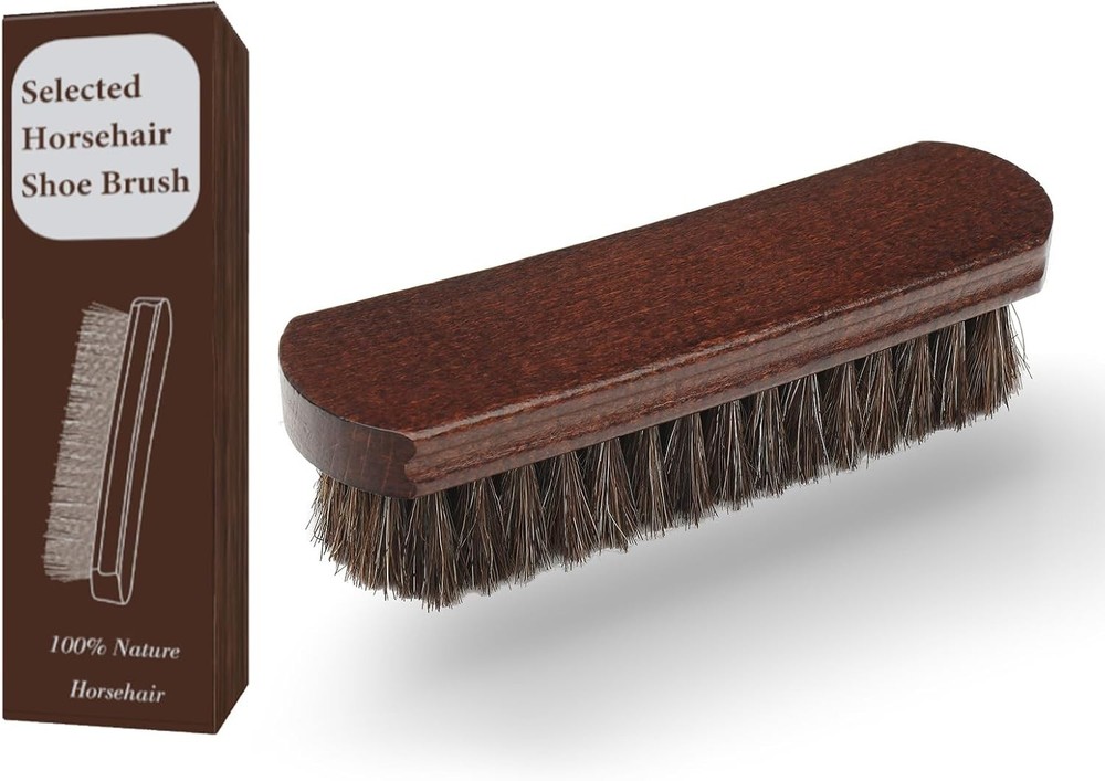 Professional 100% Horsehair Shoe Brush Premium Soft Horsehair Dauber Applicators