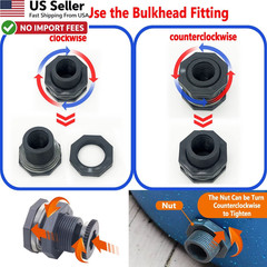Rain Barrel Spigot PVC Faucet Kit Bulkhead Fitting Ball Valve Hole Saw FROM USA