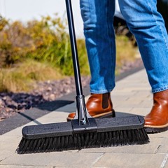 Libman 18 Inch High Power Push Broom Steel Handle Multi-Surface