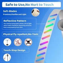 Fly Fans for Outdoor Table, Height Adjustable Food Fan with 4 Pack, white