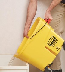35Qt Mop Bucket & Side Press Wringer Combo on Wheels Heavy Duty Yellow