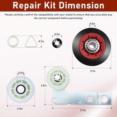 [Upgraded 5-Wheel] 4392067 Dryer Repair Kit & W10837240 Idler 27 inches