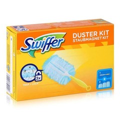 Swiffer Microfibre dust Cleaner Set, 1 Handle and 3 4 Piece Blue