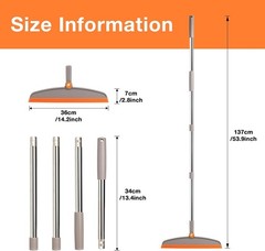 Silicone Air Broom,Multifunction Magic Broom with Long Gray Orange