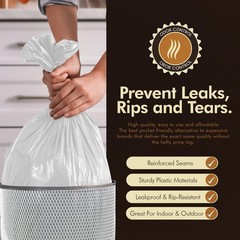 Pami Small 4-Gallon Trash White 150 Bags – Strong Multipurpose Plastic