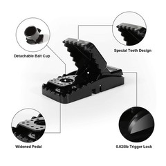 20 Pack Mouse Traps Indoor for Home,Mice 20, black-20PCS