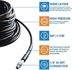 200FT Sewer Jetter Kit for Pressure Washer, 5800PSI Drain Cleaner Hose
