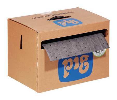 Pig Mat141 Sorbents, 9.8 Gal. Universal Absorbed, Gray, Polypropylene