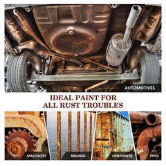 Rust Converter for Metal – Black Metal Primer and Rust Remover, Reformer ＆ En…