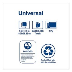 Tork RC530 Centerfeed 7.6 x 11.75 2-Ply Hand Towel – White (6/Carton) New