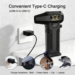 Compressed Air Duster, Powerful Turbo Air Blower, 130000RPM Cordless Air Dust…