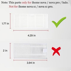 11Pcs iHRV6-BLK Replacement Parts for iHome AutoVac Nova Self Empty WHITE