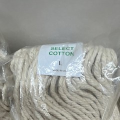 Select Cotton L Wet Mop Heads Cut End Round Cotton Pack of 3