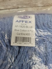 Affex O’dell AF-1820 Blue 4-Ply Cotton Blend Cut End Single Packed Wet Mop (12)
