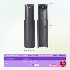 Cyclone Baffle Bin Runner Long for 8 inch Bin, V10 V11 V15