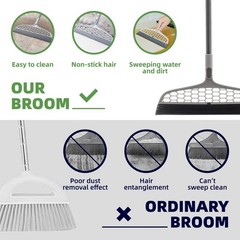 Upgraded Magic Broom, 4 in 1 Sweeper Pet Hair Remover with a Mini Gray