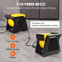 600CFM 300° Adjustable Air Mover & Floor Blower for Drying & Cooling