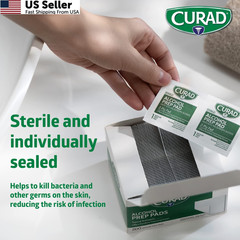 Curad, Alcohol Prep Pads, Medium 100 Count (Pack of 4), Original Version