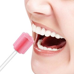 100PCS Disposable Mouth Swabs Sponge 100 Count (Pack of 1), 100 Pink