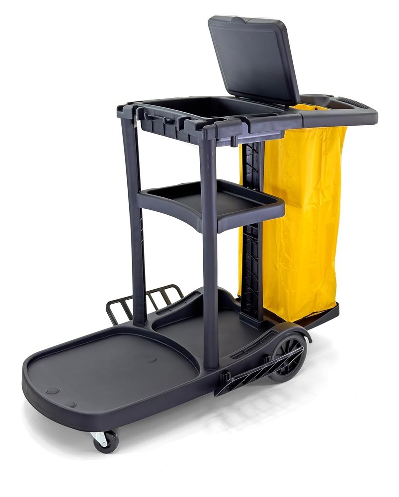 Housekeeping cart Janitorial cart with Cover and Vinyl Bag,L 52″ x W 22″ x H 40″
