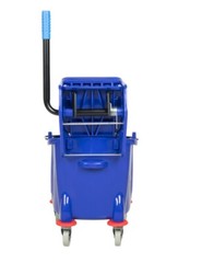 26 QT Blue Space Saving Combo Mop Bucket and Side Press Wringer Lavex