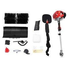 Heavy Duty 2.3HP Power Sweeper 52cc Handheld Gas Powered Broom Snow Dirt Walkway