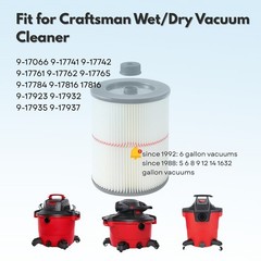 Hepa Filter for Craftsman Red Stripe Shop-Vac wet dry part 17816 9-17816, 1 Pk