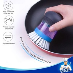 MR.SIGA Soap Dispensing Palm Brush Storage Set, Kitchen One Size, Navy
