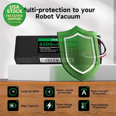 Replacement Battery 6200Mah 14.6V for Wyze Xiaomi Robot Vacuum