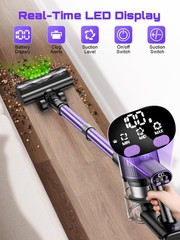 Cordless Vacuum Cleaner, 10 in 1 Stick with Powerful Suction, Purple