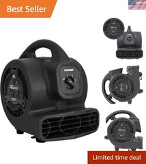 Efficient 138W Mini Mighty Air Mover, 600 CFM, Ideal for Restoration & Home Use