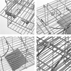 2PCS Collapsible Metal Rat Cage for Home Shop Garage Farm Office Pest Trap