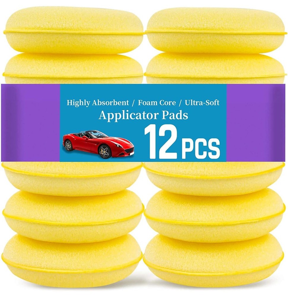 Car Waxing Polish Foam Sponge Wax Applicator Cleaning Tool Detailing Pads 12PCS