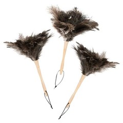Superio Ostrich Feather Duster Fluffy Dust Remover Wooden Handle Reusable For