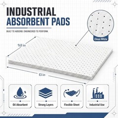 Hoolerry 100 Pcs Oil Absorbent Pads Bulk Heavy Weight Dimpled Garage Absorbing P