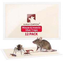 LULUCATCH Mouse Traps, 12 Pack Pre-Baited Sticky Traps Indoor for White