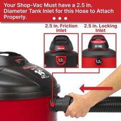 Shop-Vac 9050333 Vacuum Hose for Standard or 8-foot by 2-1/2-Inch, Black