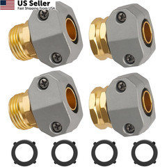 Garden Hose Repair Kit 2 Set Aluminum 3/4 & 5/8in Connector Fittings FROM USA