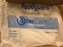 Amer Care Good Guard Disposable P.E. Gloves Large 399-3 10/100 1,000 Gloves