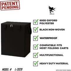 Jumbo Waterproof Shopping Cart Liner, 600D Oxford (Universal), Black