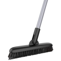 MR.SIGA Heavy Duty Grout Scrub Brush with Long Handle, Shower One Size, Black