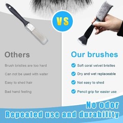2 PCS Double Head Brush for Car Clean, Soft Auto Interior Duster Detailing Brush
