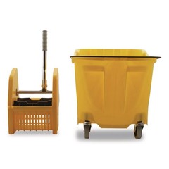 Carlisle 4690404 35 qt OmniFit Mop Bucket with Down Press Wringer – Yellow New