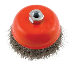 Forney 5″ Diameter X 5/8″ Crimped Steel Cup Brush Max 8000 rpm 11 Threaded Arbor