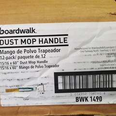 Boardwalk BWK1490 Dust Mop Handle Clip On 1″ Diam 60″ Len Solid Wood Pack of 9