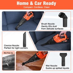 Valuemax Cordless Handheld Vacuum Portable Vacuum Cleaner Dry/Wet Suction 20V