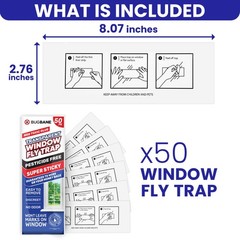 50 Window Fly Traps Sticky Non-Toxic Clear Paper Indoor for Transparent