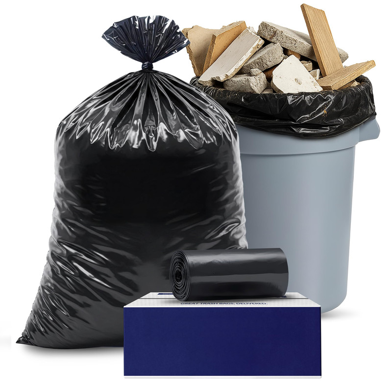 Plasticplace Contractor Trash Bags 40-45 Gallon 3.0 Mil Black Heavy Duty
