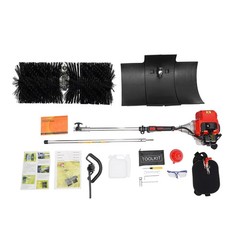 52cc Handheld 2.3HP Gas Power Sweeper Broom Lawn Driveway Walkway Snow Clean EPA