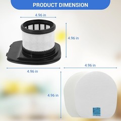 IX141 Replacement Filters for Shark Rocket Pet Pro 7.9 x 4.7 x 3.1 inches
